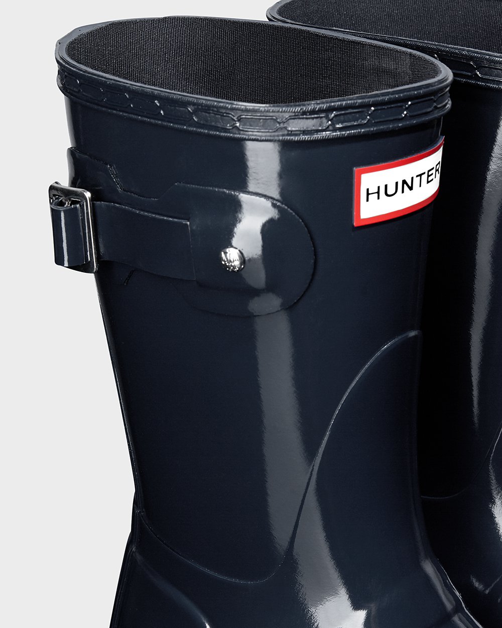 Hunter Original Gloss Short Rain Boots - Sale Clearance Womens Navy - ZQYKMP407